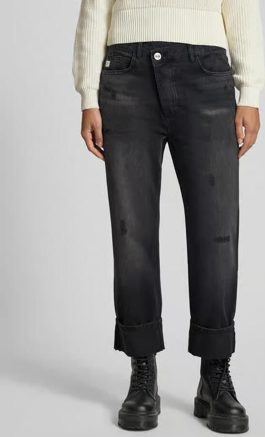 Goldgarn Straight fit jeans met asymmetrische band model 'CROSSFIT'