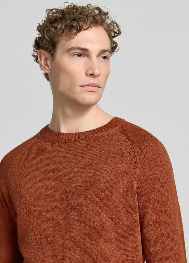 Gran Sasso Gebreide pullover van mix van katoen en kasjmier met ronde hals