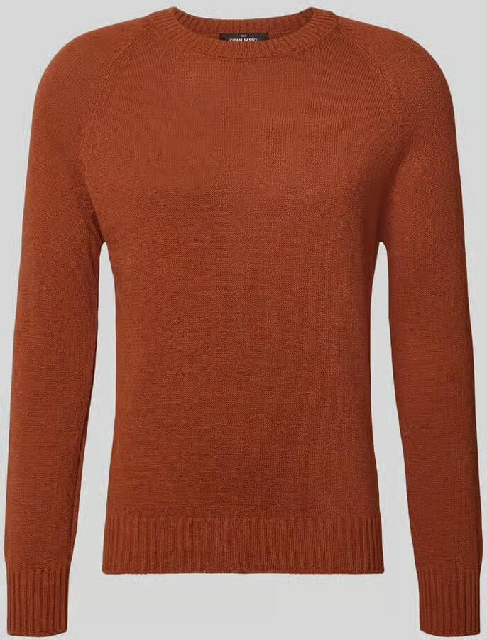 Gran Sasso Gebreide pullover van mix van katoen en kasjmier met ronde hals - Foto 2