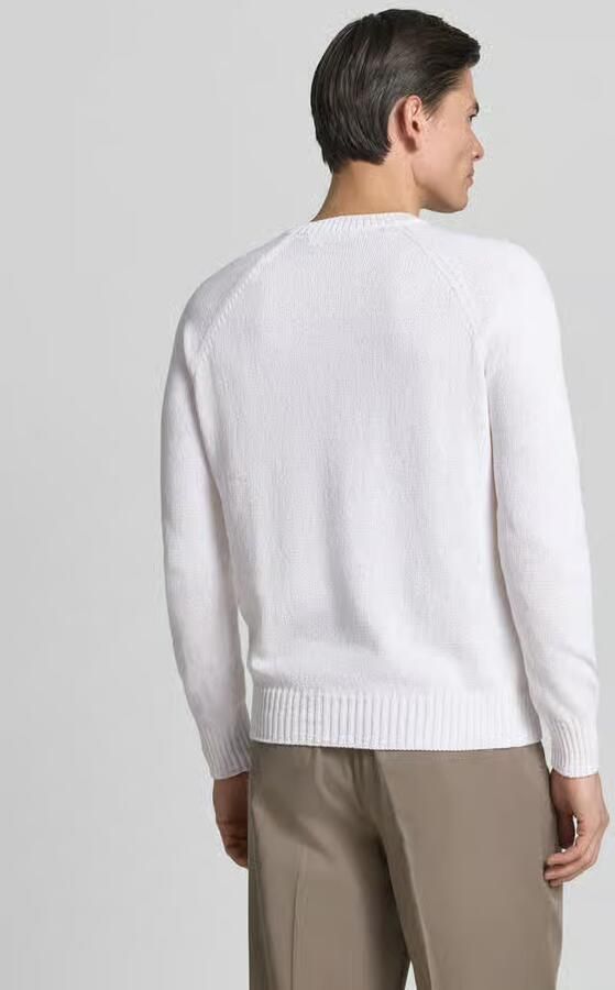 Gran Sasso Gebreide pullover van mix van katoen en kasjmier met ronde hals