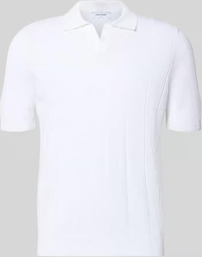 Gran Sasso regular fit poloshirt met brede ribpatroon en V-hals