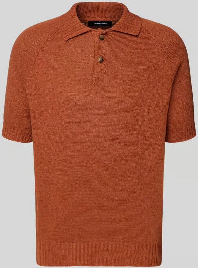 Gran Sasso regular fit poloshirt van katoen-kasjmiermix met knoopsluiting - Foto 2