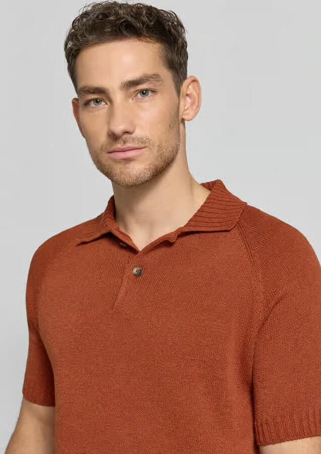 Gran Sasso regular fit poloshirt van katoen-kasjmiermix met knoopsluiting