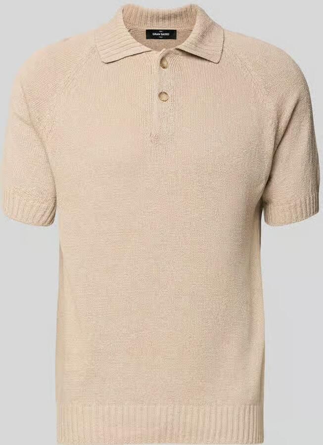 Gran Sasso regular fit poloshirt van katoen-kasjmiermix met knoopsluiting - Foto 2
