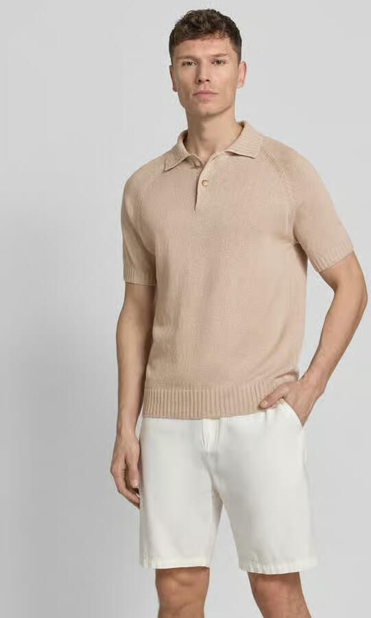 Gran Sasso regular fit poloshirt van katoen-kasjmiermix met knoopsluiting - Foto 3