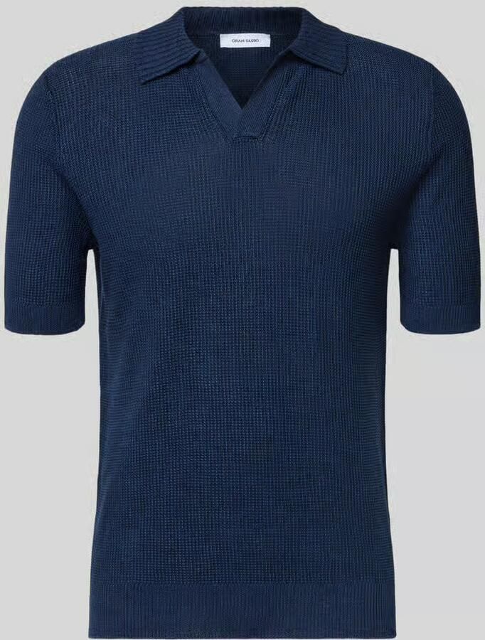 Gran Sasso slim fit poloshirt met V-hals - Foto 2