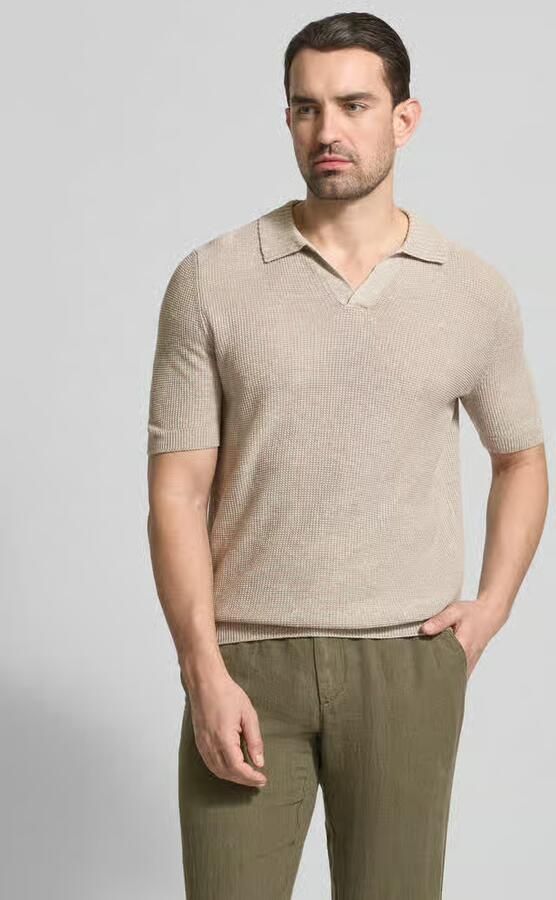 Gran Sasso slim fit poloshirt met V-hals - Foto 2