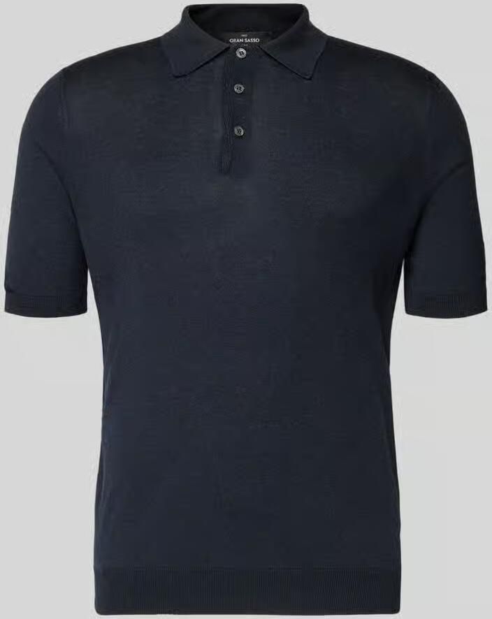 Gran Sasso slim fit poloshirt van pure zijde