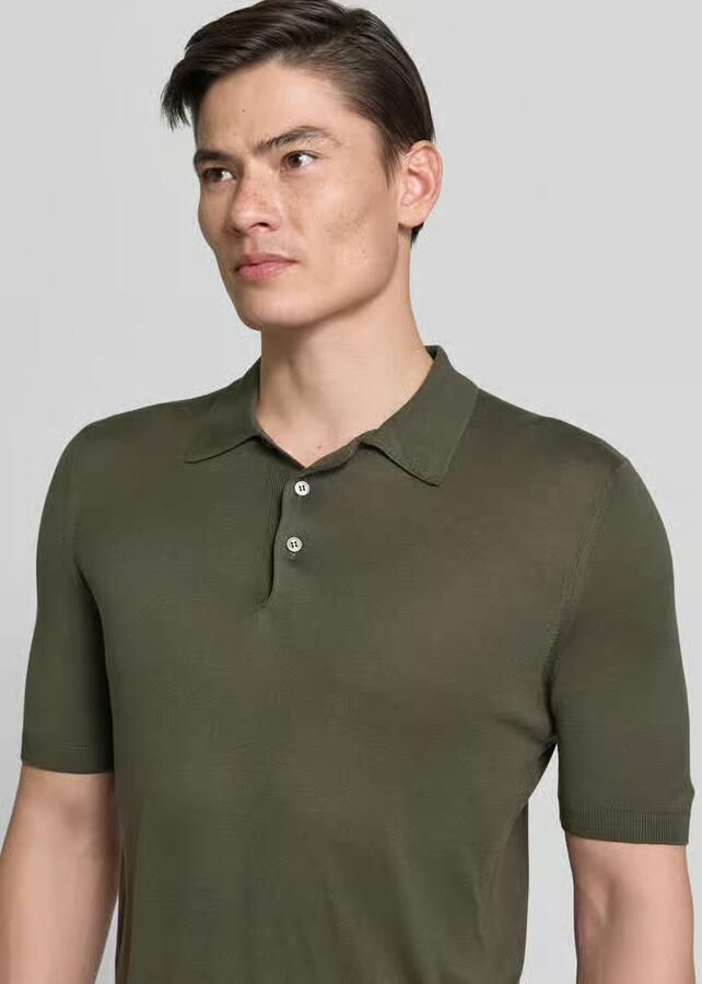 Gran Sasso slim fit poloshirt van pure zijde