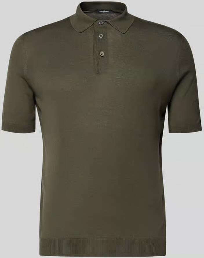 Gran Sasso slim fit poloshirt van pure zijde