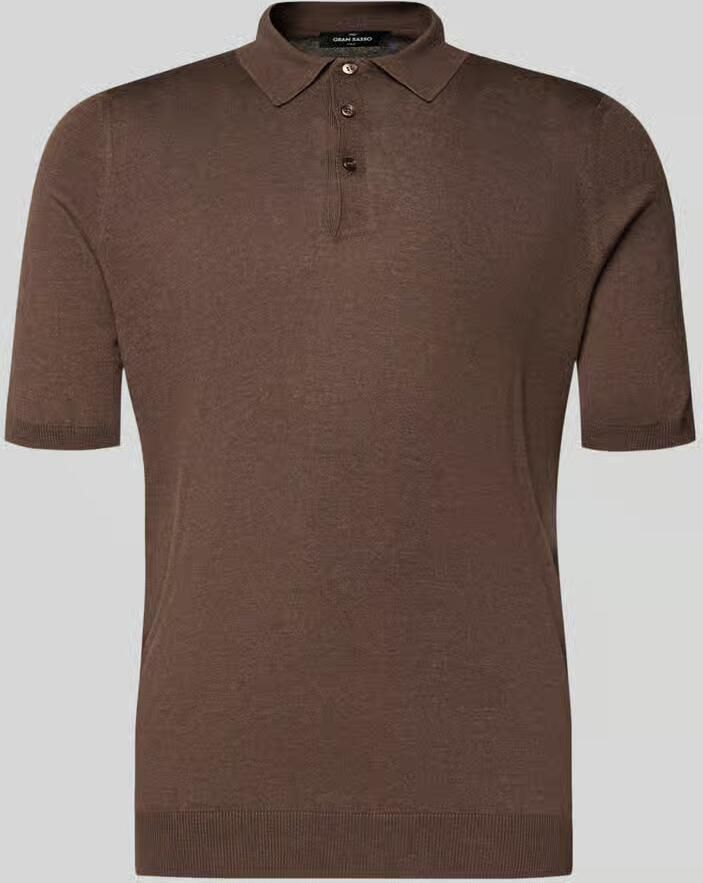 Gran Sasso slim fit poloshirt van pure zijde
