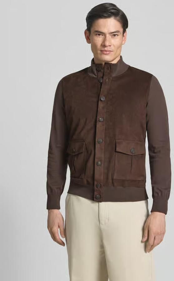 Gran Sasso Veloursjack met opstaande kraag en knoopsluiting - Foto 2