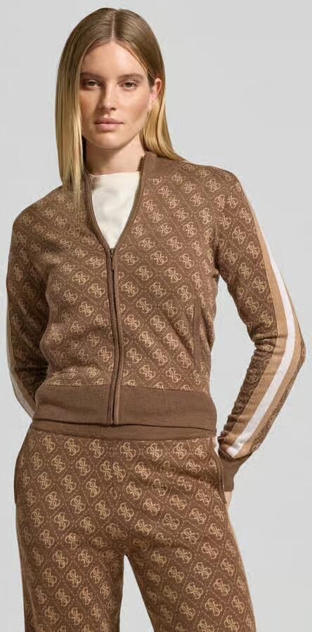 GUESS Activewear Gebreid jack met logomotief model 'ANEIRA 4G' - Foto 3
