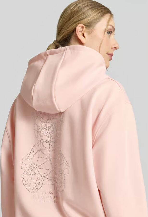 GUESS Activewear Oversized hoodie met strass-steentjes model 'Silvy'