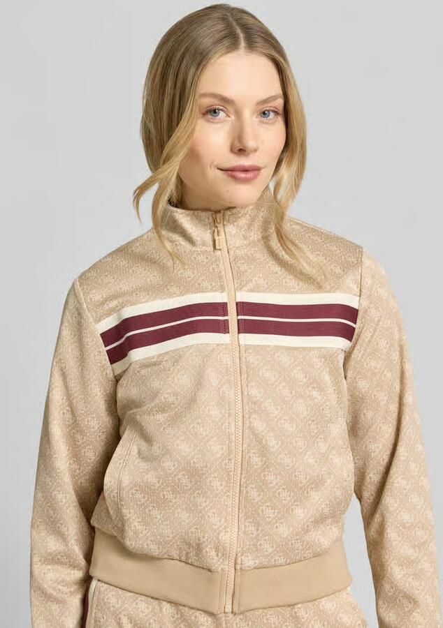 GUESS Activewear regular fit sweatjack met all-over logoprint model 'Jacquard'