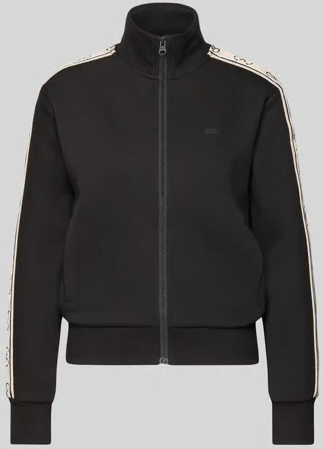 Guess Zwarte Katoenen Hoodless Sweatshirt Dames Herfst Winter Collectie Black Dames