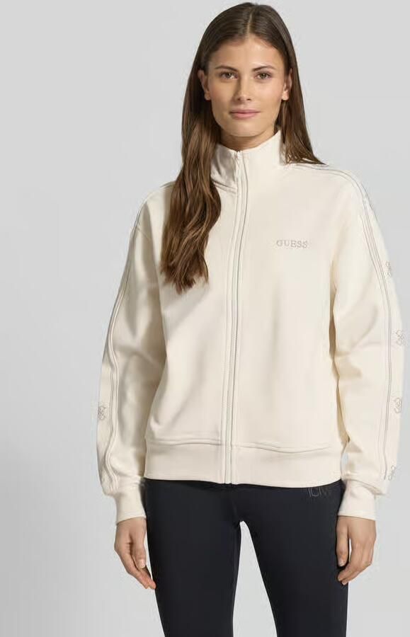 GUESS Activewear regular fit sweatjack met siersteentjes van met viscose model 'Octavia' - Foto 3