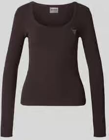 GUESS Activewear Shirt met lange mouwen in riblook met labelapplicatie model 'COLETTE'