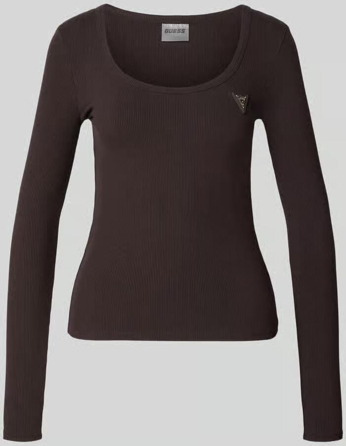 GUESS Activewear Shirt met lange mouwen in riblook met labelapplicatie model 'COLETTE' - Foto 2