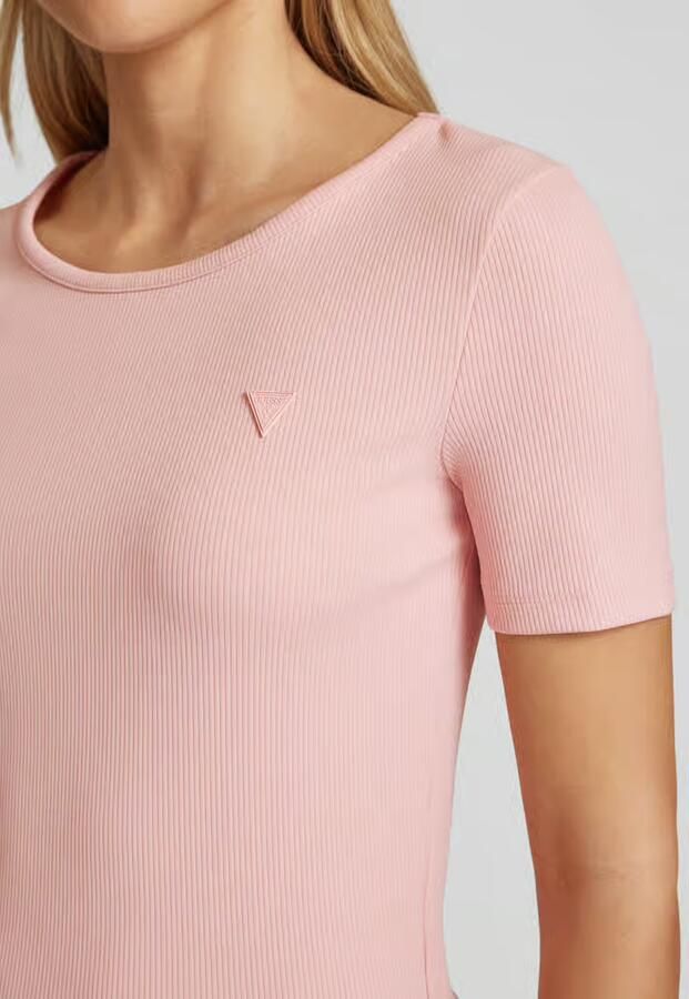 GUESS Activewear T-shirt met geribde ronde hals model 'STEFFI'