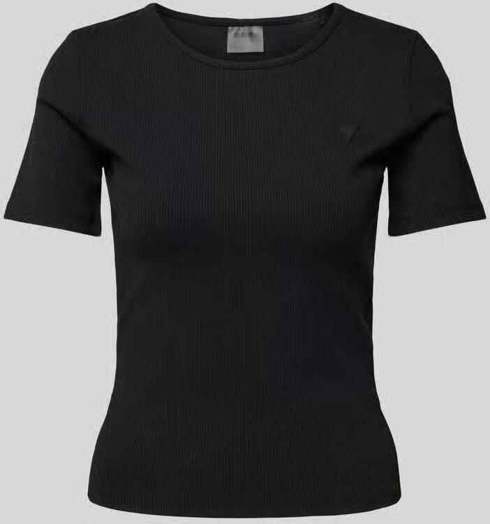 GUESS Activewear T-shirt met geribde ronde hals model 'STEFFI' - Foto 2