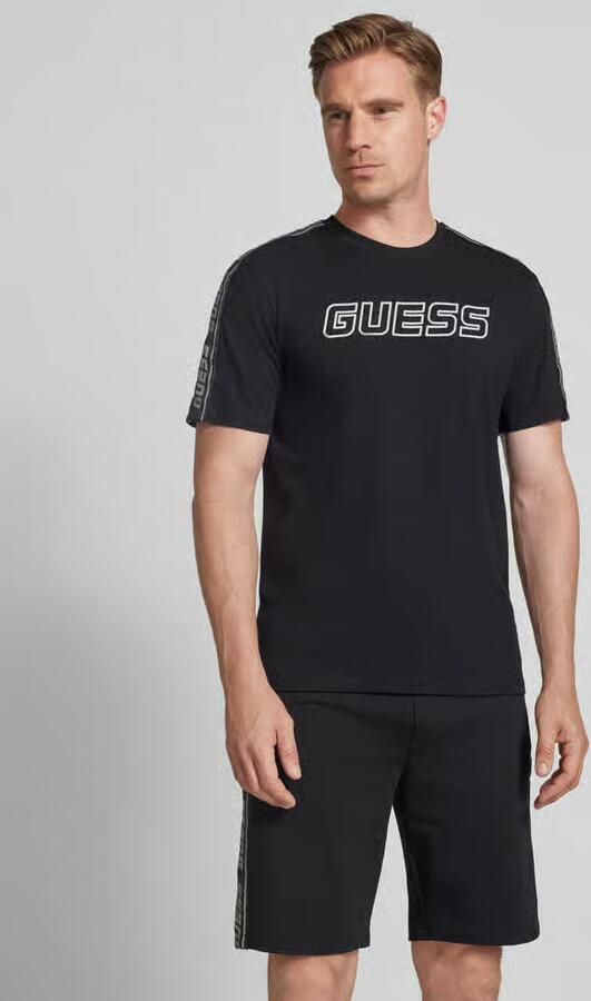 Guess Arlo Katoenen T-shirt Regular Fit Jersey Black Heren - Foto 6