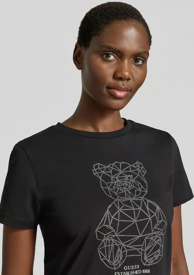 GUESS Activewear T-shirt met siersteentjes en ronde hals
