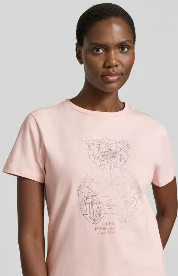 GUESS Activewear T-shirt met siersteentjes en ronde hals