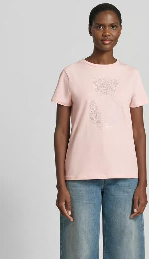 GUESS Activewear T-shirt met siersteentjes en ronde hals - Foto 4