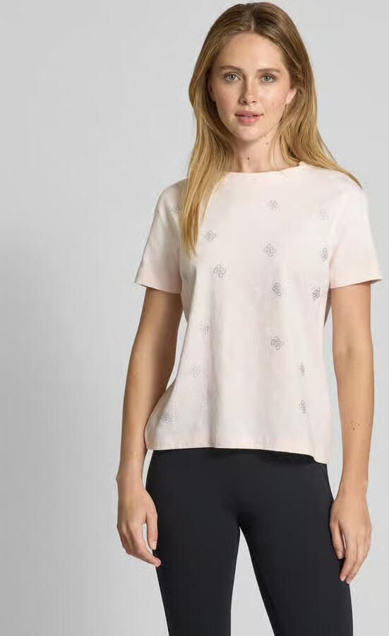 Guess Activewear T-shirt met geribde ronde hals model 'CHRYSANTA' - Foto 2