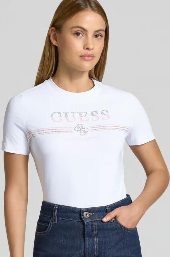 GUESS Activewear T-shirt met strass-steentjes model 'SIENA'