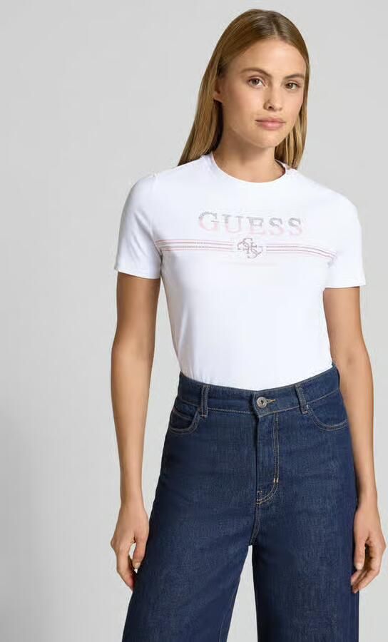 GUESS Activewear T-shirt met strass-steentjes model 'SIENA' - Foto 4