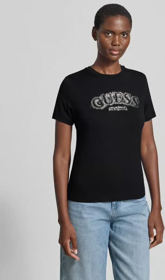 GUESS Activewear T-shirt van mix van viscose en elastaan met logo - Foto 4