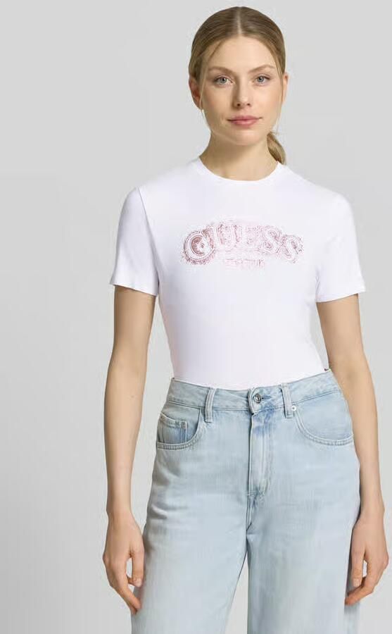 GUESS Activewear T-shirt van mix van viscose en elastaan met logo - Foto 4