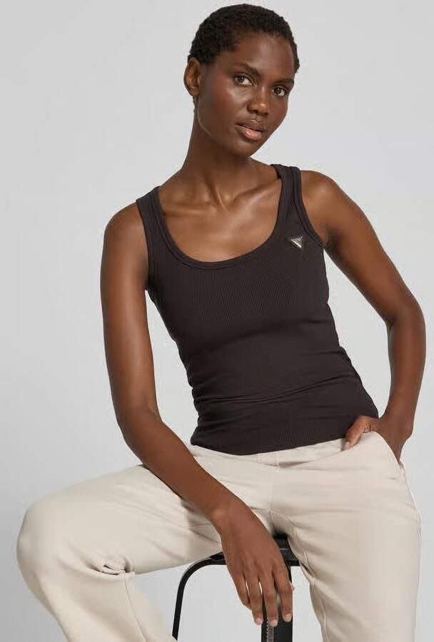 GUESS Activewear Tanktop in riblook met labelapplicatie model 'COLETTE'