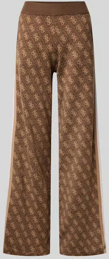 GUESS Activewear Wide leg gebreide broek met logomotief model 'ANEIRA'