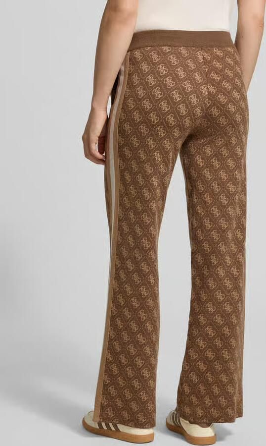 GUESS Activewear Wide leg gebreide broek met logomotief model 'ANEIRA' - Foto 3