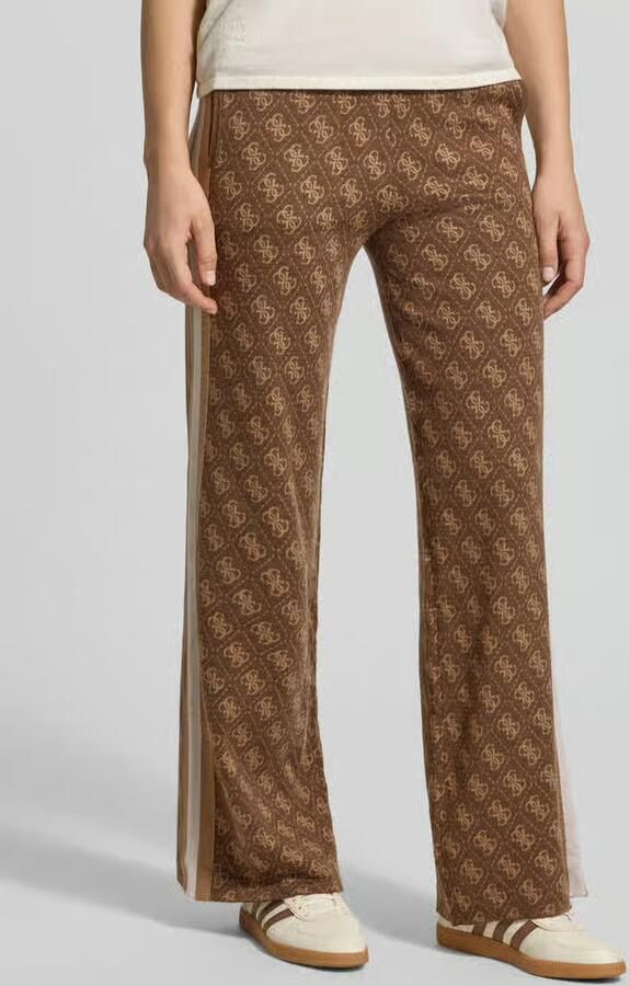 GUESS Activewear Wide leg gebreide broek met logomotief model 'ANEIRA' - Foto 2