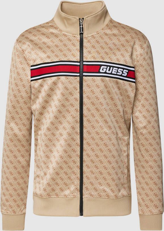 Guess Activewear Sweatjack met labelstitching model 'KORBIN'