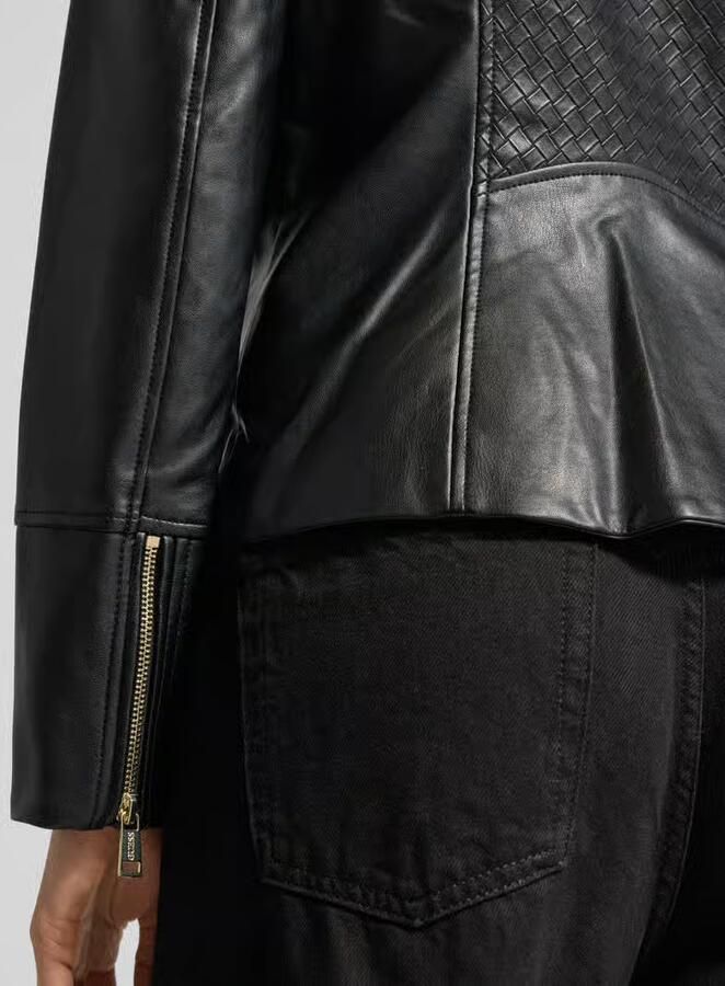 Guess Bikerjack in leerlook met opstaande kraag model 'CLAUDINE' - Foto 2