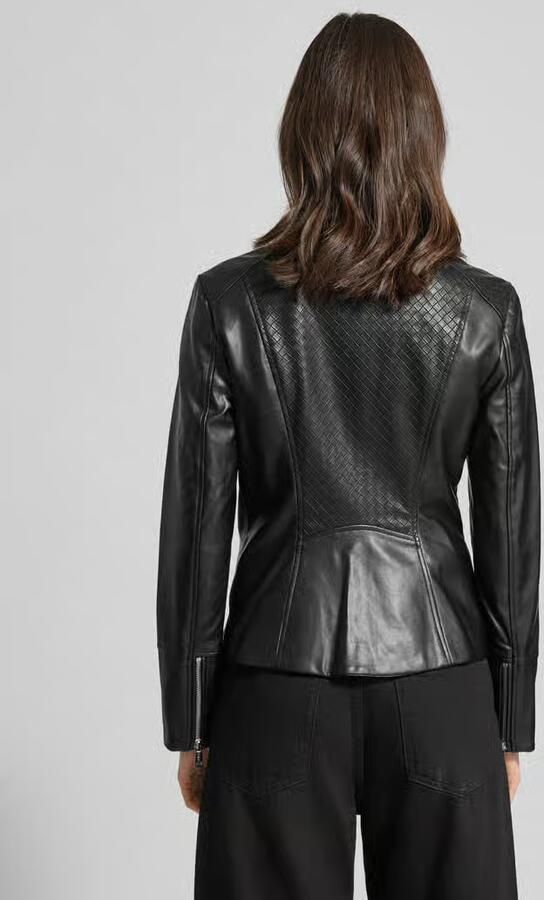 Guess Bikerjack in leerlook met opstaande kraag model 'CLAUDINE' - Foto 3
