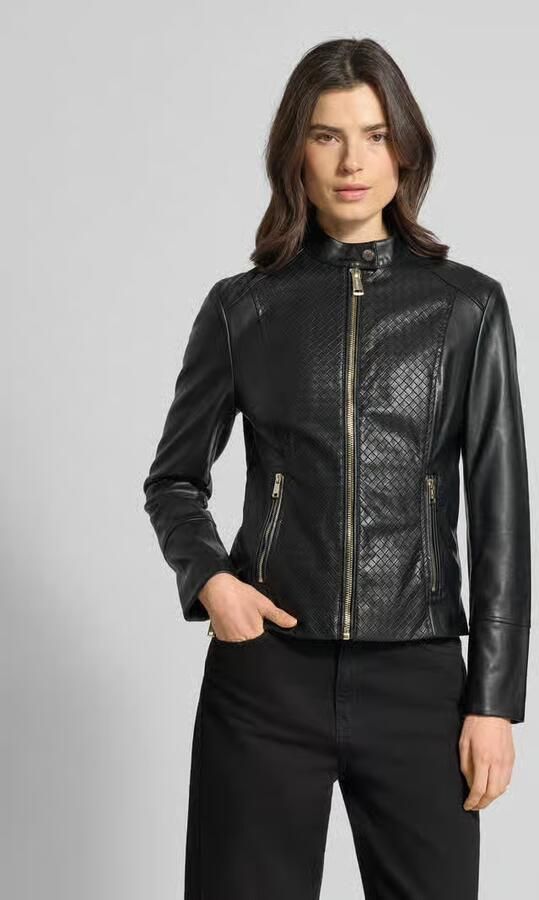 Guess Bikerjack in leerlook met opstaande kraag model 'CLAUDINE' - Foto 4
