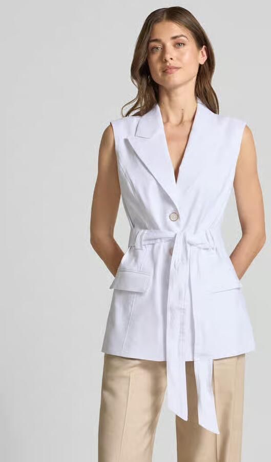 Guess Bodywarmer van linnenmix met strikceintuur model 'CARLA' - Foto 2