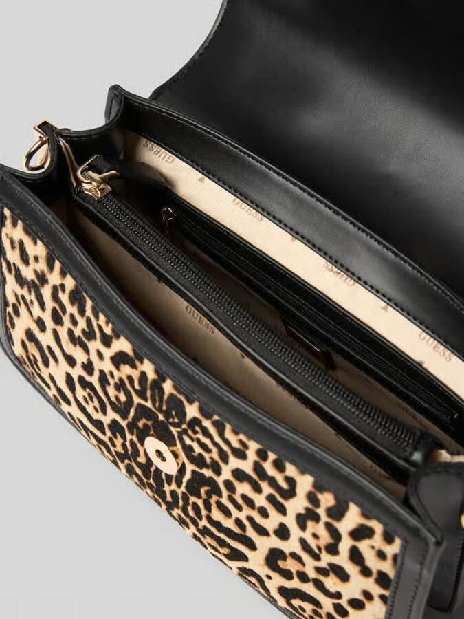 Guess Crossbody tas van echt rundleer model 'Audrey'