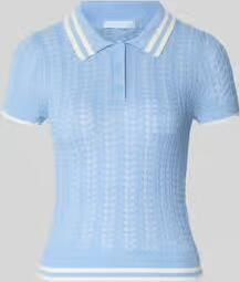 Guess Gebreid shirt van viscosemix met polokraag