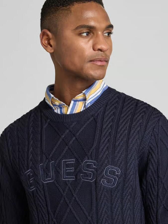 Guess Gebreide pullover van een mix van katoen en modal - Foto 2