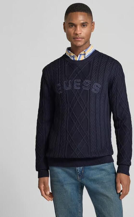 Guess Gebreide pullover van mix van katoen en modal - Foto 2