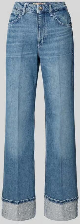 Guess High waist wide leg jeans met omslag model 'REY'