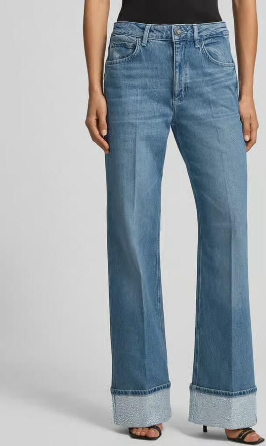 Guess High waist wide leg jeans met omslag model 'REY' - Foto 3