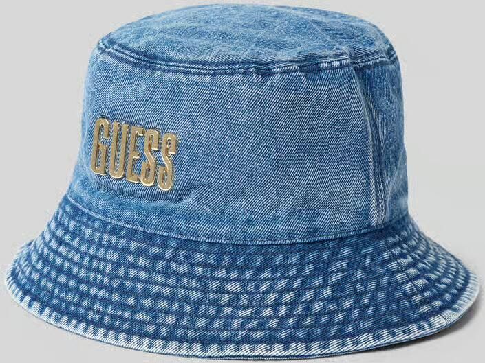 Guess Hoed in denimlook met labelapplicatie